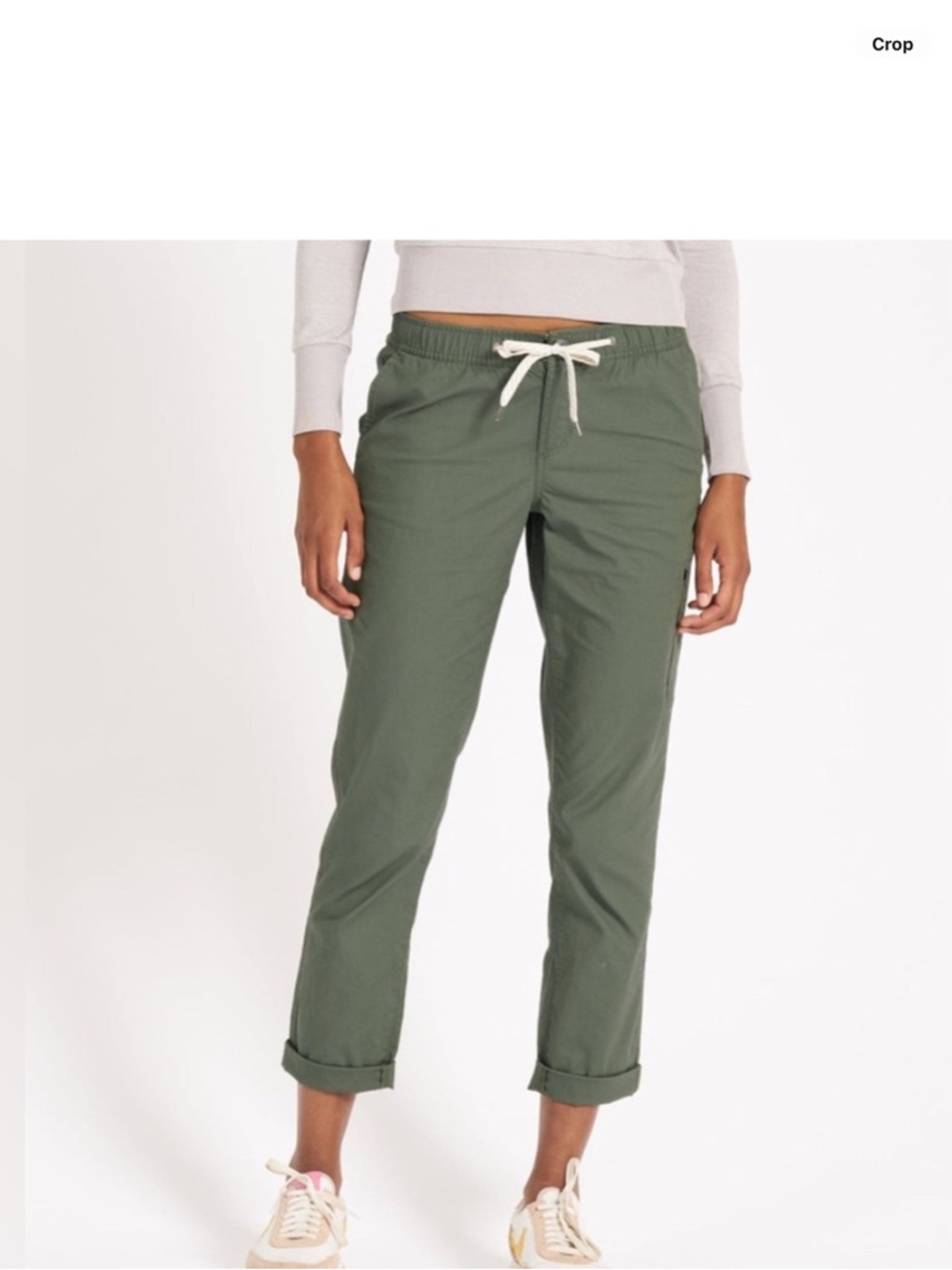 Vuori Olive Drawstring Cropped Pants